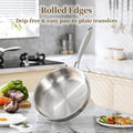304 Stainless Steel Frying Pan 11 Inch Triply Base ¨C Ergonomic Handle Even Heat Distribution Dishwasher Safe | Induction Compatible Professional Restaurant Grade Skillet 26cm Kitchen Cookware