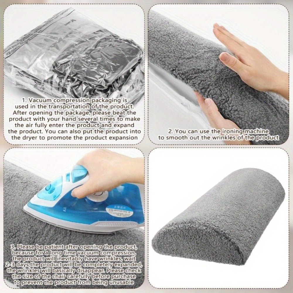 Memory Foam Bolster Pillow for Sleeping ¨C Sherpa Half Roll Leg Support Pillow for Bed, Chair & Sofa | Head, Back & Knee Rest Cushion