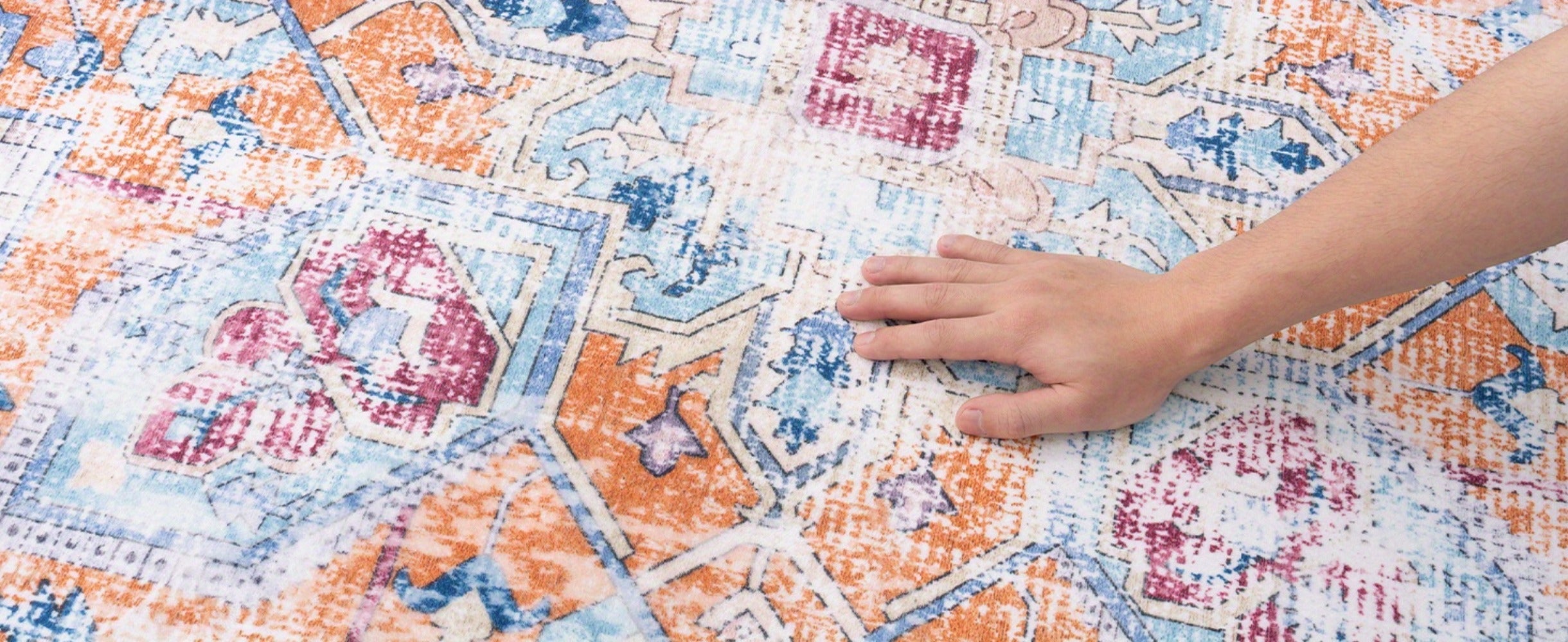 Vintage Persian Area Rug Machine Washable Non-Slip Non-Shedding Floral Indoor Carpet for Living Room Bedroom in Multiple Colors and Sizes