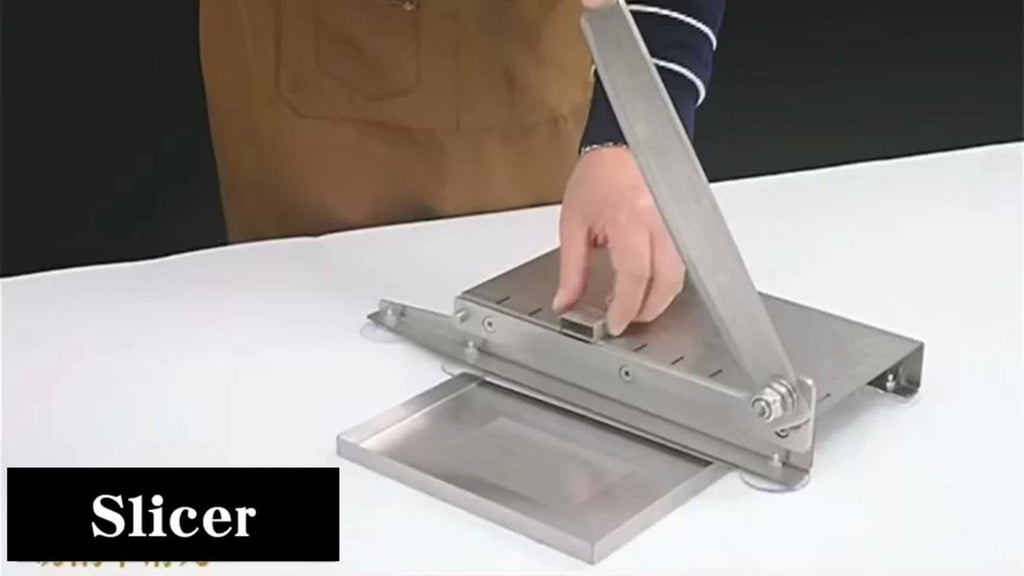 Stainless Steel Manual Meat Slicer Frozen Beef Cutter ¨C 408 Steel Blade Rectangle Slicer for Beef Rolls Vegetables & Bone | Easy to Clean Household Meat Cutting Tool Kitchen Gadget