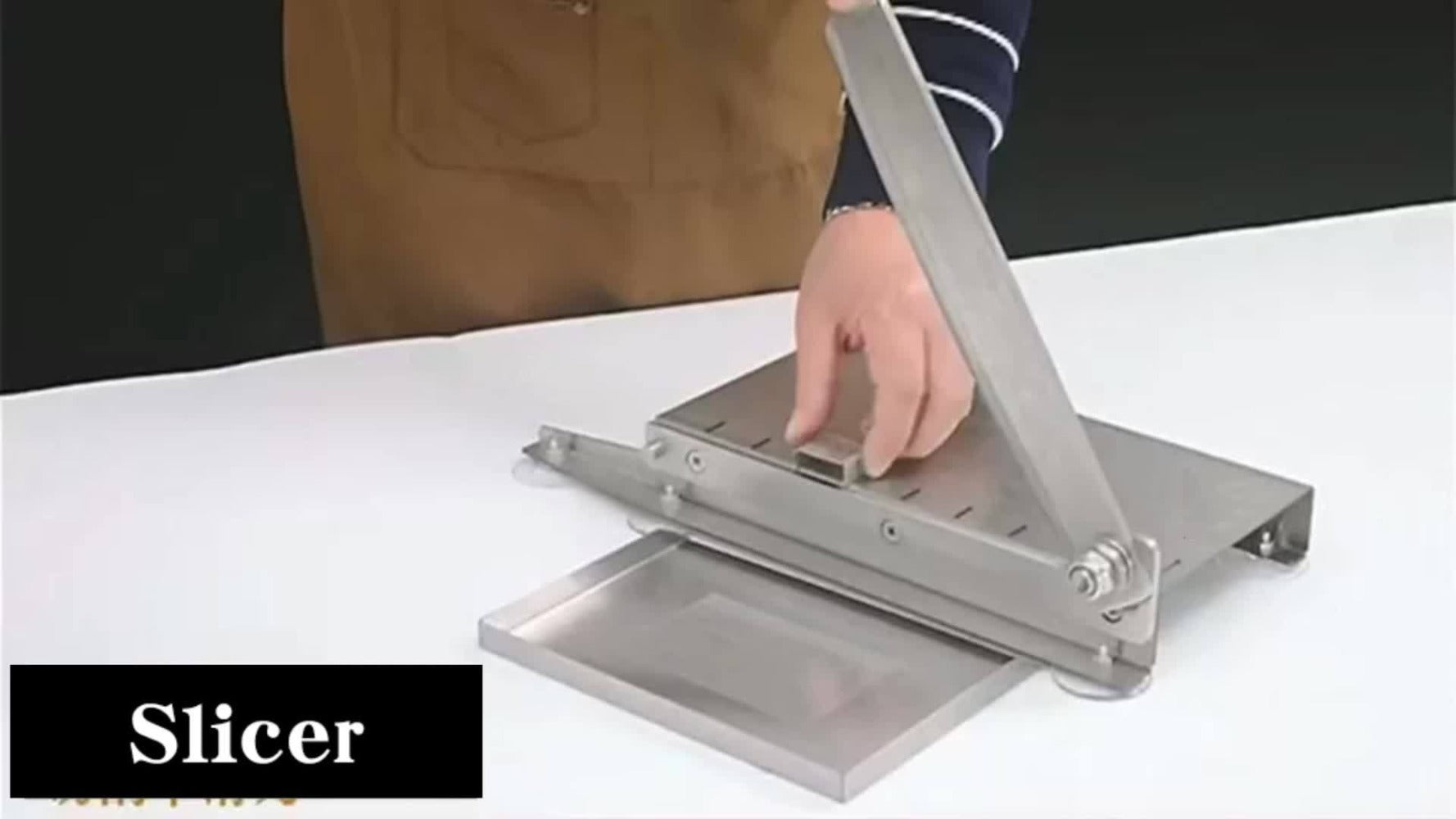 Stainless Steel Manual Meat Slicer Frozen Beef Cutter ¨C 408 Steel Blade Rectangle Slicer for Beef Rolls Vegetables & Bone | Easy to Clean Household Meat Cutting Tool Kitchen Gadget