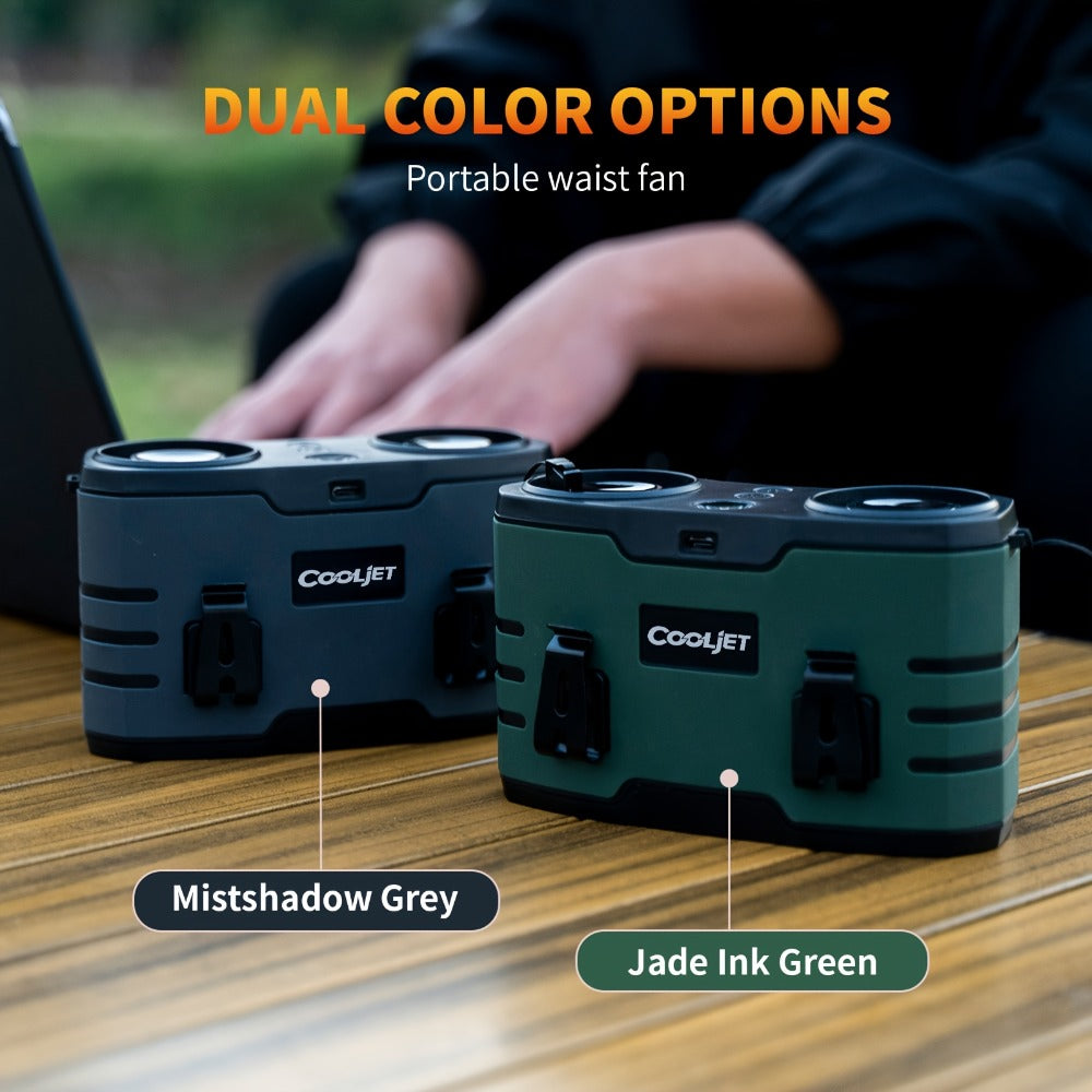 Portable Waist Fan 20000mAh ¨C Dual Vent 7W Brushless Motor, 10 Speed Levels, 4 Wearing Modes, LED Digital Display, USB-C Charging, Wearable Neck & Waist Cooling Fan for Outdoor Camping Hiking Fishing
