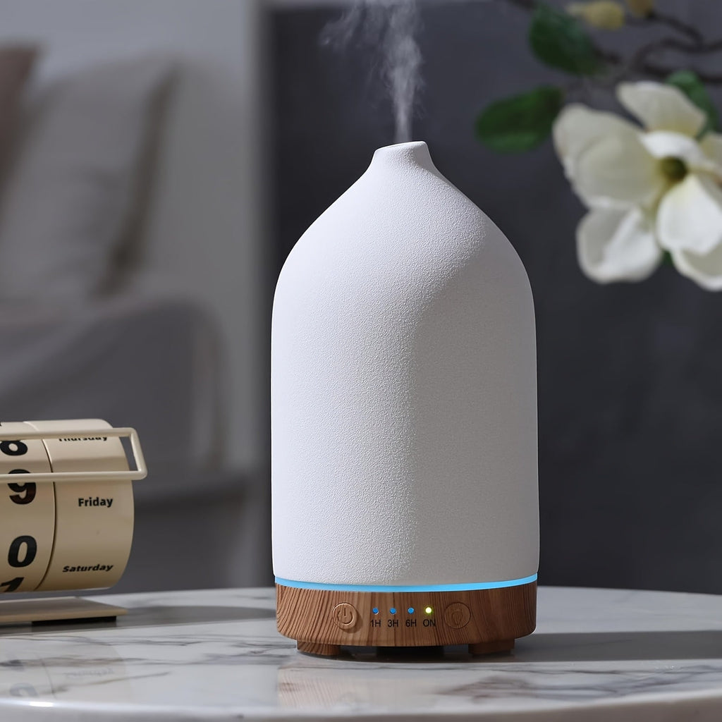 Essential Oil Diffuser Aromatherapy Humidifier with 7 Color LED Lights, Whisper-Quiet Operation, Auto Timer & Shut-Off, Cool Mist for Bedroom, Office, Yoga, Sleep ¡ª 200ml & 6.76oz Options