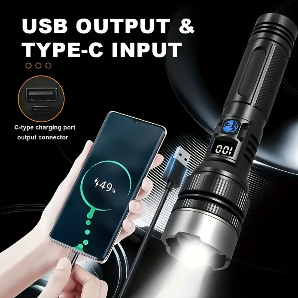 LED Flashlight Rechargeable 1000 Lumen ¨C 2-Pack Super Bright Tactical Flashlight with Digital Display, Camping Fishing Hunting Emergency Lighting, Gift Box Included, Father's Day Gift for Men