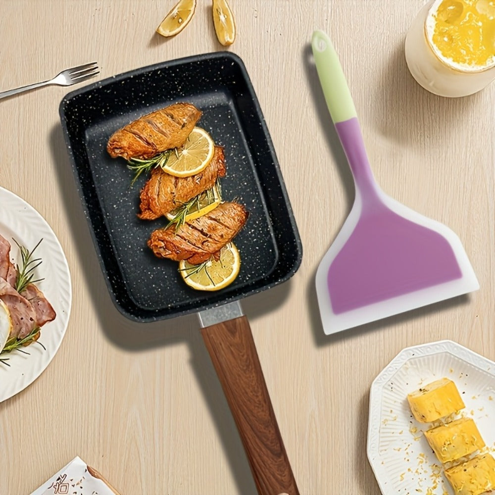 Tamagoyaki Pan Japanese Nonstick Rectangular Egg Pan for Omelettes & Rolls ¨C Induction Halogen Compatible Dishwasher Safe Wooden or Plastic Handle with Optional Silicone Spatula