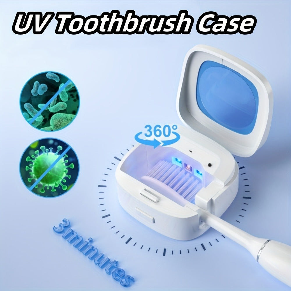 Toothbrush Case USB Rechargeable ¨C 200mAh Battery Compact Portable Toothbrush Protective Cover for Travel, Perfect Gift for Family & Friends on Christmas, Mother's Day & Father's Day, 4 Colors