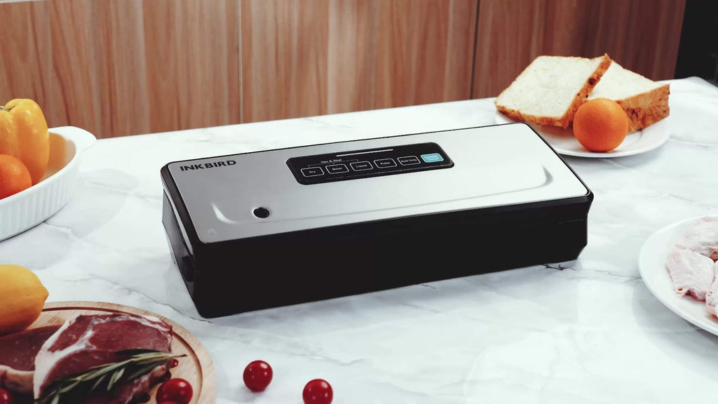 Vacuum Sealer Machine 85KPA ¨C INKBIRD 10-in-1 Food Sealer with Bag Storage, Built-In Cutter, Moist/Dry/Pulse/Liquid/Canister Modes, 200 Continuous Seals, Compact Design for Food Preservation & Sous Vide