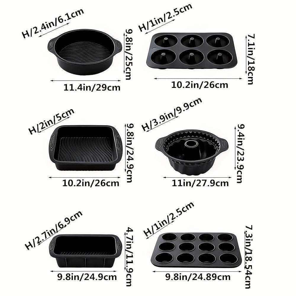 Baking Pan Set Nonstick Carbon Steel Cookie Sheets Roasting Pans Round Cake Muffin Pizza Bread Pans Kitchen Bakeware Set 4 11 23 46 Piece