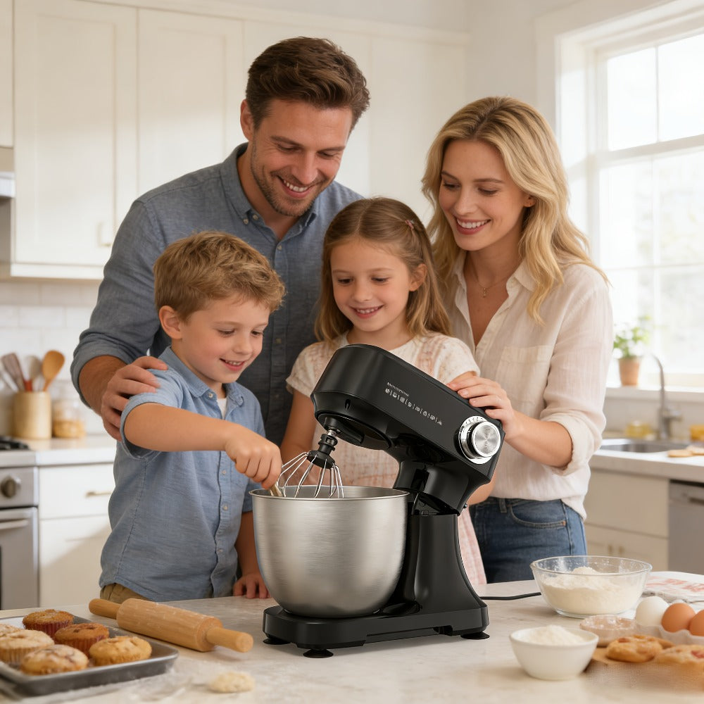 Electric Food Mixer 4.8 Qt 12-Speed Portable Lightweight Stand Mixer for Daily Baking with Egg Whisk Dough Hook Flat Beater Kitchen Tilt-Head Mixer