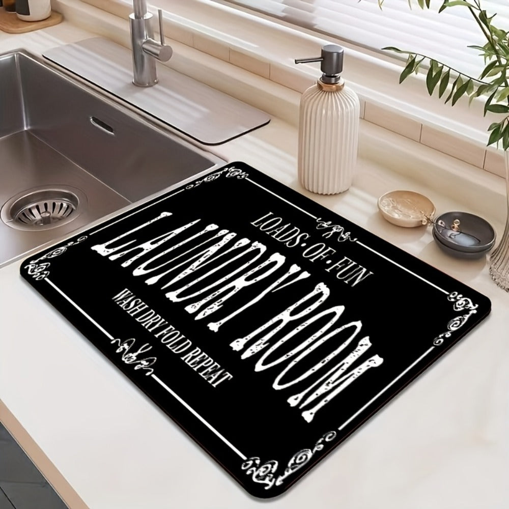 Dish Drying Mat Super Absorbent Anti-Slip Kitchen Countertop Mat Quick Dry Bowl Plate Tableware Drying Pad for Kitchen Living Room
