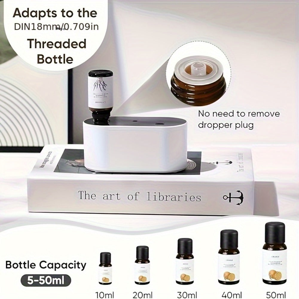 Waterless Essential Oil Diffuser ¨C Smart Aroma Diffuser with 3 Modes, Auto Cycle Atomizer & Colorful LED Lights for Home Office Car Yoga, Mini Portable Scent Diffuser (Oils Not Included)