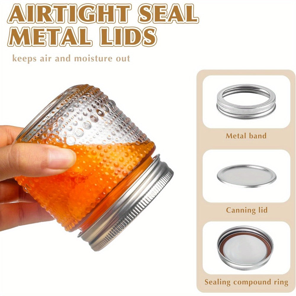 Mason Jars 8oz with Lids 12 Pack ¨C Clear Glass Canning Jars with Silver Metal Lids, BPA-Free Food-Grade, Dishwasher Safe ¨C for Storing, Pickling, Honey, Jam, Candles & DIY Crafts