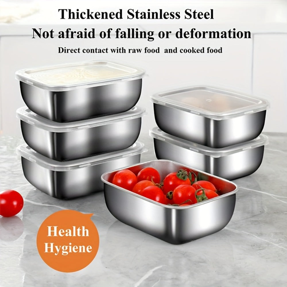 Stainless Steel Food Storage Containers with Lids Set - Meal Prep Lunch Box, Refrigerator & Kitchen Organizer, Outdoor Picnic Bento Box