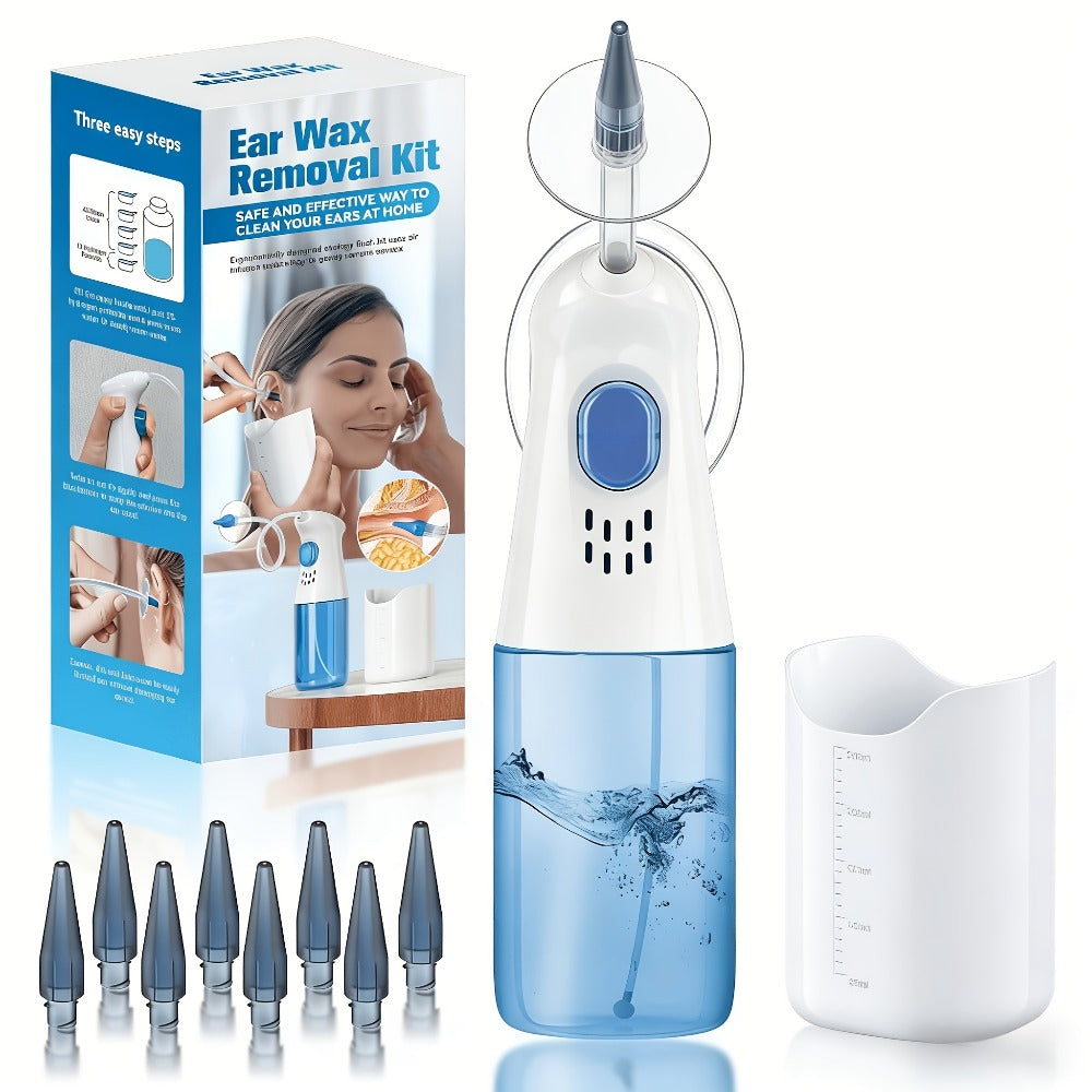 Ear Wax Removal Kit Manual Travel-Friendly Compact Ear Cleaning Set ¨C Safe Irrigation System for Adults and Kids, Portable Ear Cleaner Tool for Home and On-the-Go Ear Care