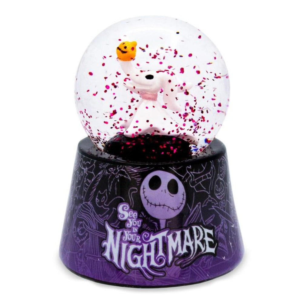 Nightmare Before Christmas Zero Light-Up Snow Globe ¨C Disney Jack Skellington Dog Mini Collectible Snow Globe 3-Inch, LED Light-Up, Battery Included, Halloween Christmas Desk Decor Gift
