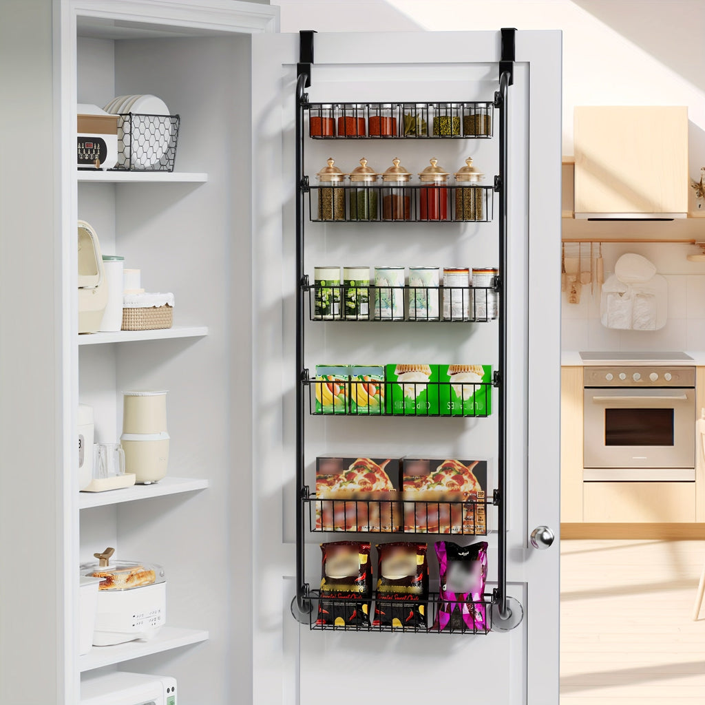 Over-the-Door Metal Organizer Rack 6 & 8 Tier ¨C Pantry Storage, Spice Rack, Kitchen Cabinet Organizer, Holds Up to 80 Lbs