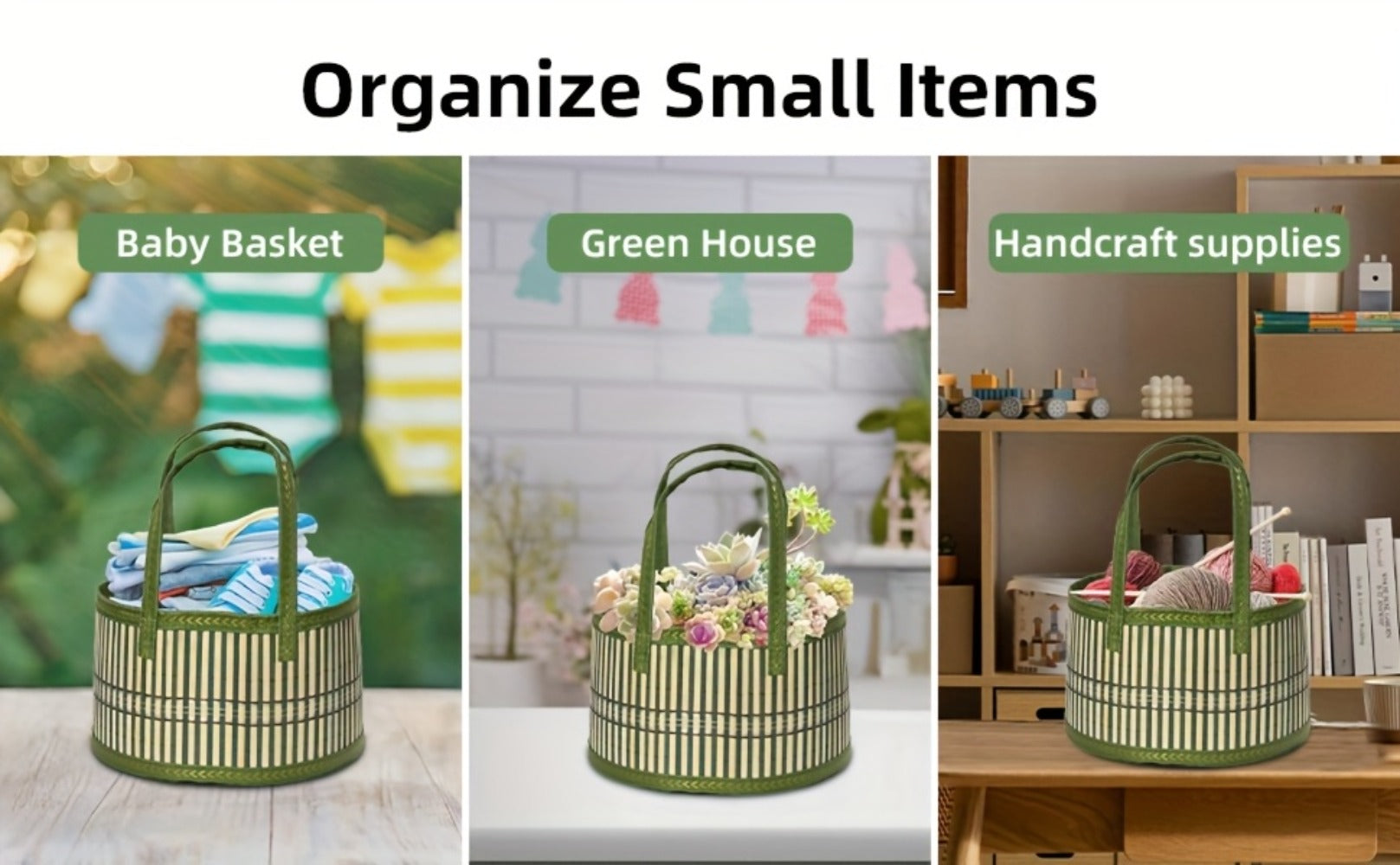 Bamboo Storage Baskets 6-Pack | Gift Wrap Organizer, Easter Egg Basket, Picnic Camping Basket, Craft Sewing Storage, Wedding Favor Box, Flower Girl Basket, Christmas Thanksgiving Holiday Basket Set