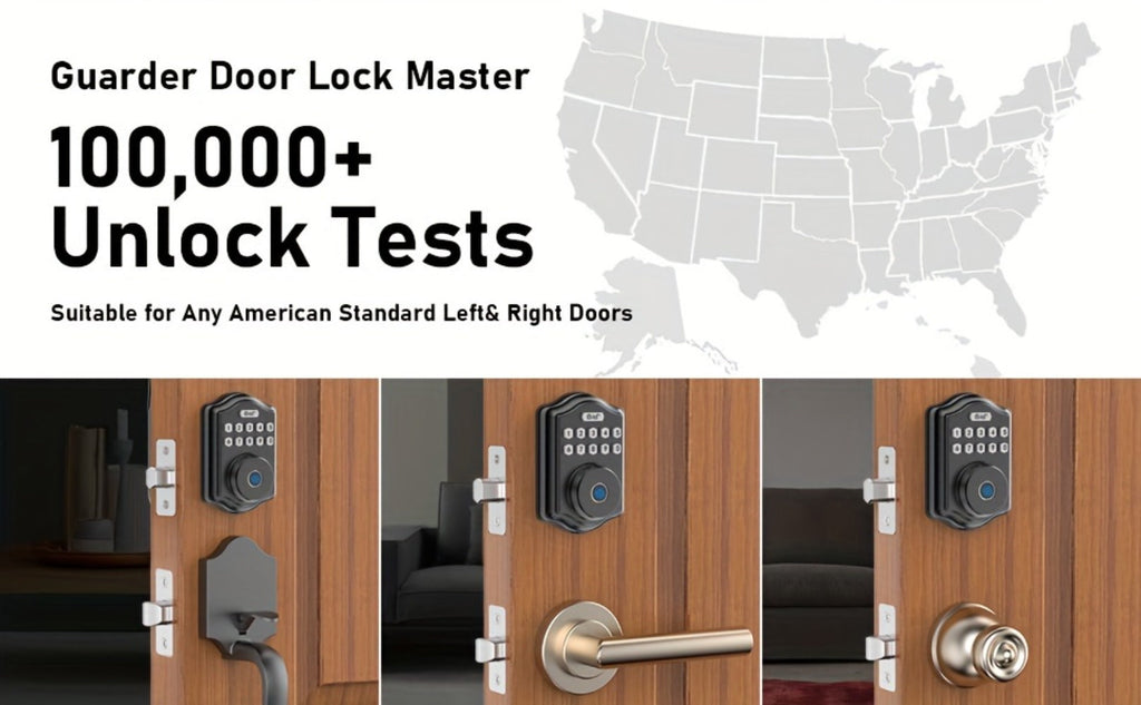 Keypad Deadbolt Lock Fingerprint Keyless Entry ¨C Electronic Door Lock with Code Fingerprint & Key, 300 Users Temporary Code for Front Door Home Office