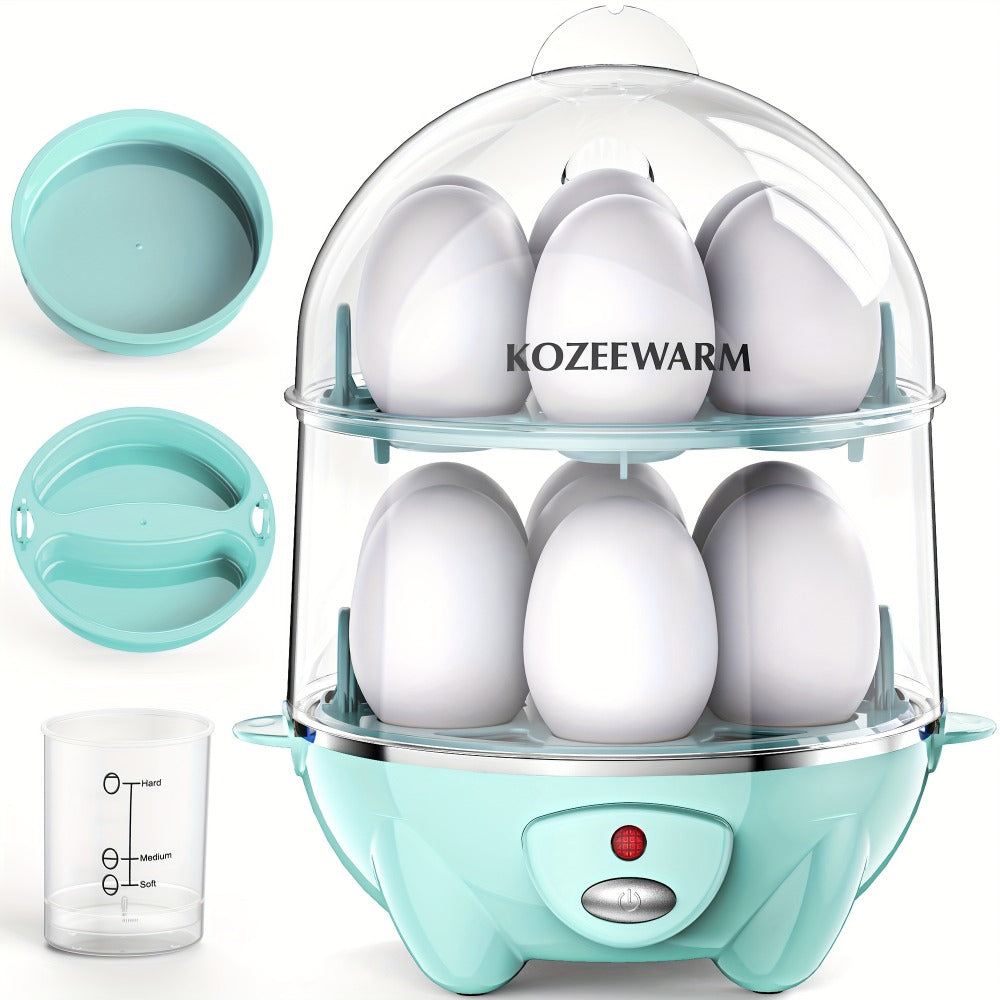 Electric Egg Boiler & Cooker with Auto Shut-Off ¨C Single & Double Layer, Multi-Function for Hard Boiled, Soft Boiled, Scrambled, Omelette, Steamed Vegetables & Dumplings, 4 Colors