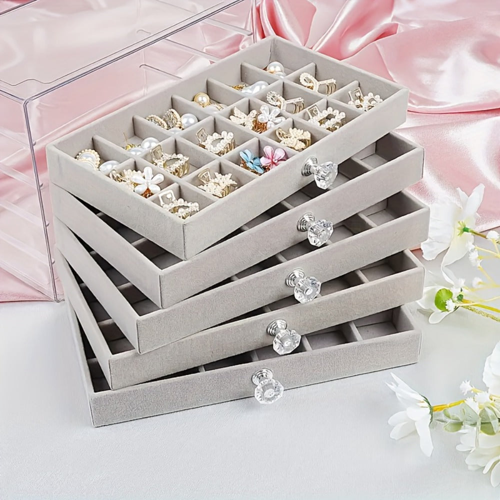 5-Tier Jewelry Box Organizer with Drawer Luxury Glam Storage