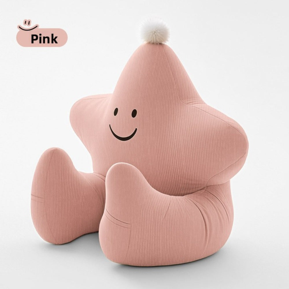 Kids Reading Pillow Star Shape with Neck Support Back Support Lumbar Support & Armrests Ergonomic Spine Protection Sit-Up Pillow for Children Reading Study Gaming on Sofa Bed Floor (Blue Green Yellow Pink)