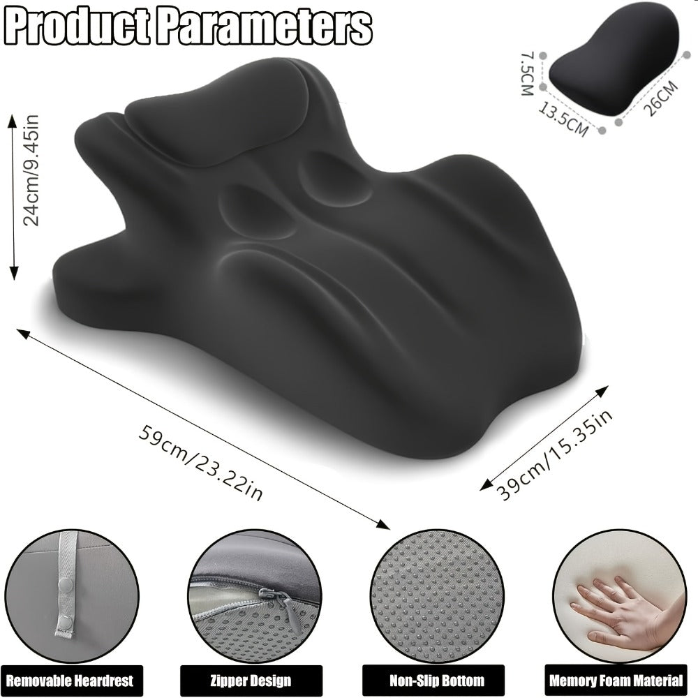 Wedge Pillow for Stomach Sleepers - Ergonomic Memory Foam Support for Cervical, Lumbar & Leg Elevation, Breathable Washable Cover, Multi-Use for Sleep, Reading & Office, 3 Colors