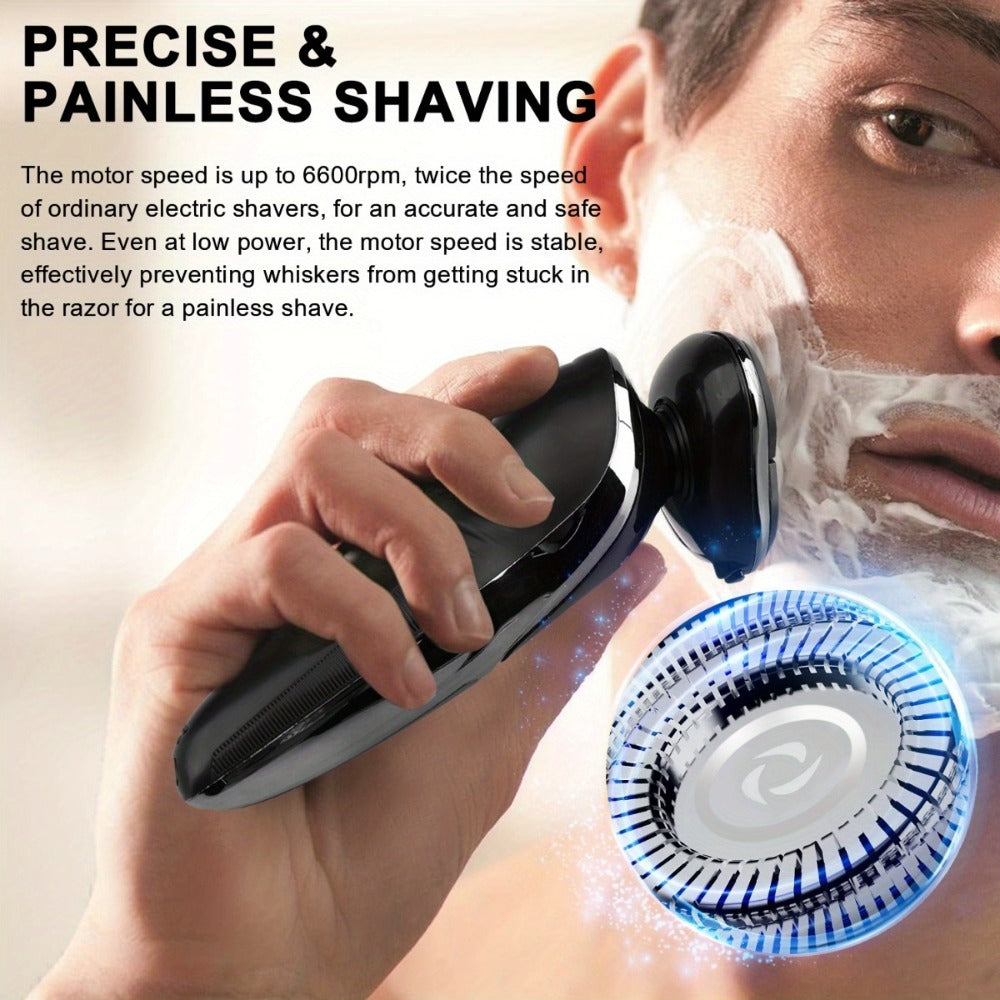 Cordless Foil Electric Shaver for Men 3D Floating Head LED Display Rechargeable Wet Dry Razor Close Shave Beard Trimmer Valentine's Day Gift