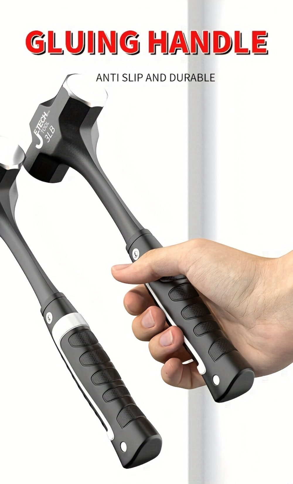 Octagonal Hammer 2/3/4 LB ¨C Heavy-Duty Non-Slip Handle, Professional Masonry & Demolition Sledge Hammer for Stone, Concrete, Construction & DIY Home Projects