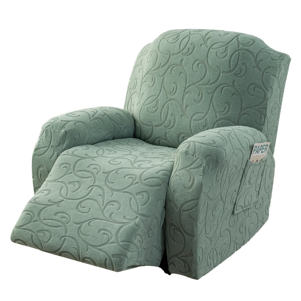 Recliner Chair Cover High Elasticity Stretch Swirl Pattern Slipcover Dust Scratch Resistant Washable Pet Friendly Fits Single Seater Sofa Massage Chair Living Room Furniture Protector