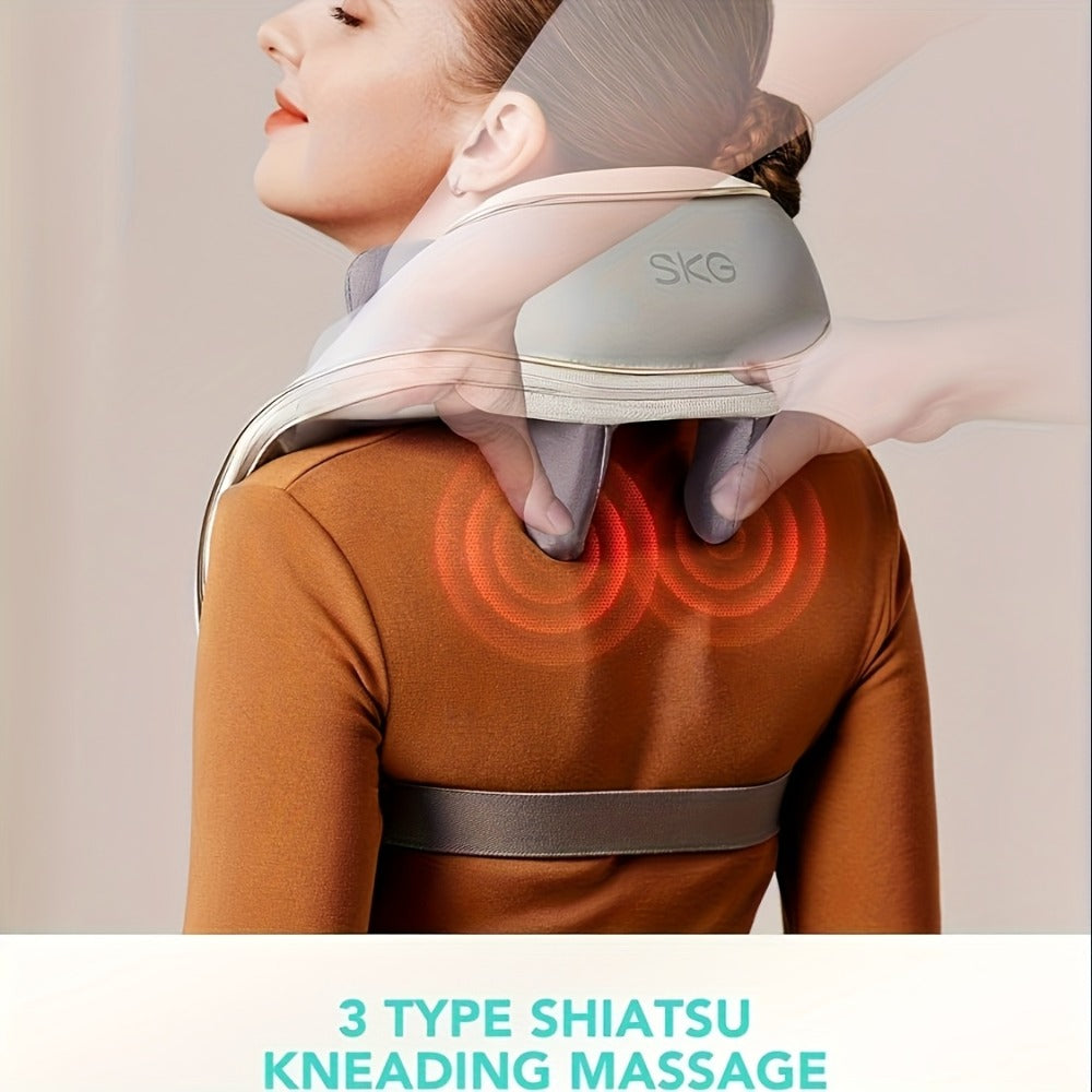 Neck Massager with Heat ¨C 6D Shiatsu Cordless Deep Kneading Electric Massager for Neck, Shoulder, Back & Waist | 9 Modes, Hot Compress 40-45¡ãC, 2200mAh Battery | Portable for Home, Office & Car