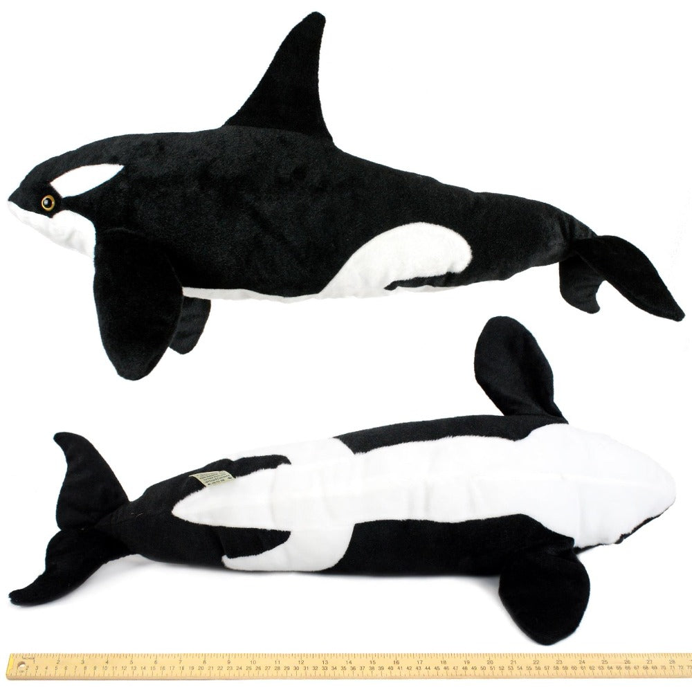 Orca Stuffed Animal 28 Inch Giant Plush Toy - Realistic Killer Whale Plushie Soft Ocean Animal Gift for Kids by Viahart, Octavius The Orca Blackfish