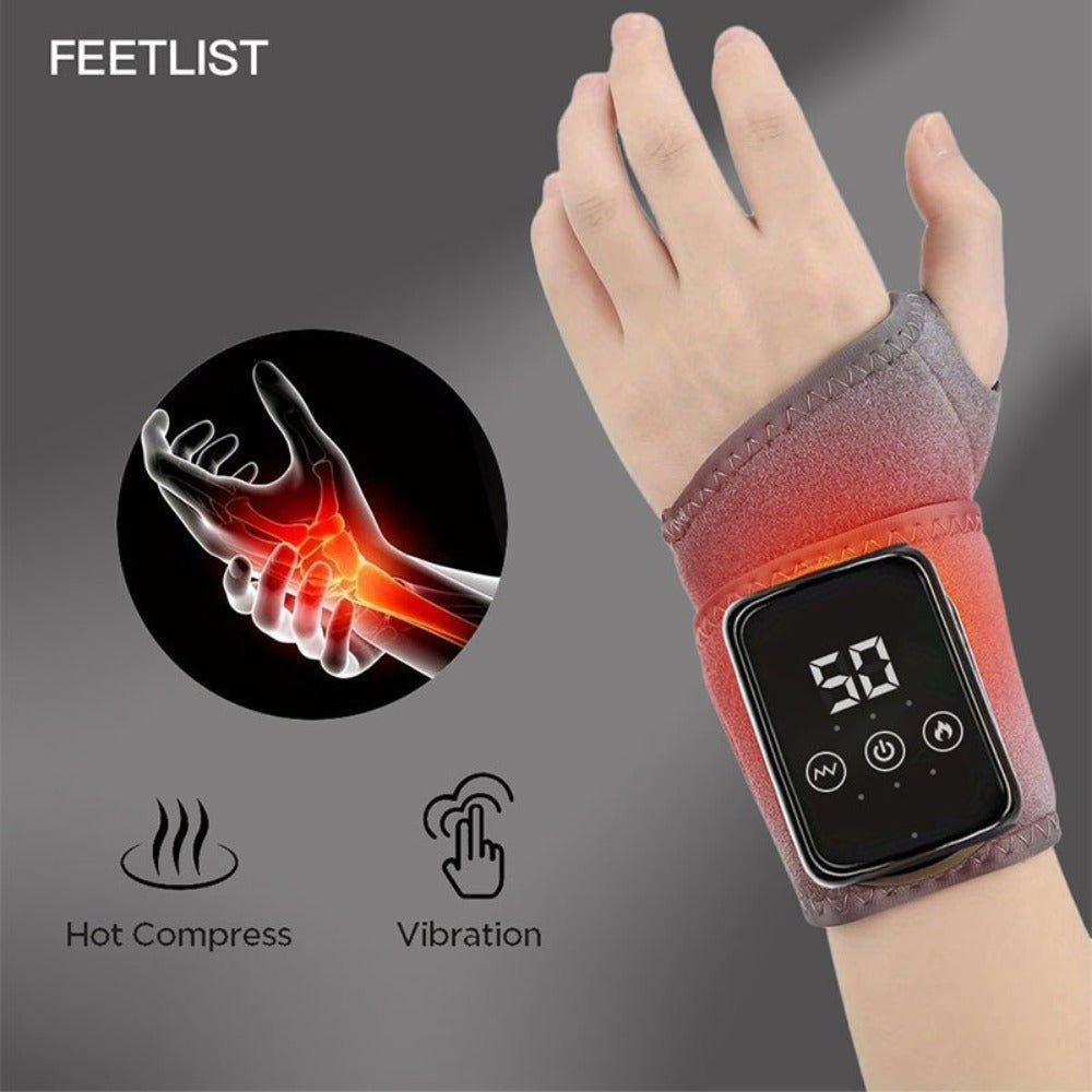 Heated Hand Massager Gloves ¨C Rechargeable Vibrating Wrist & Hand Protector with 3-Speed Heat Control, Warm Massage Gloves for Arthritis, Joint Pain & Winter Hand Care (Unisex)