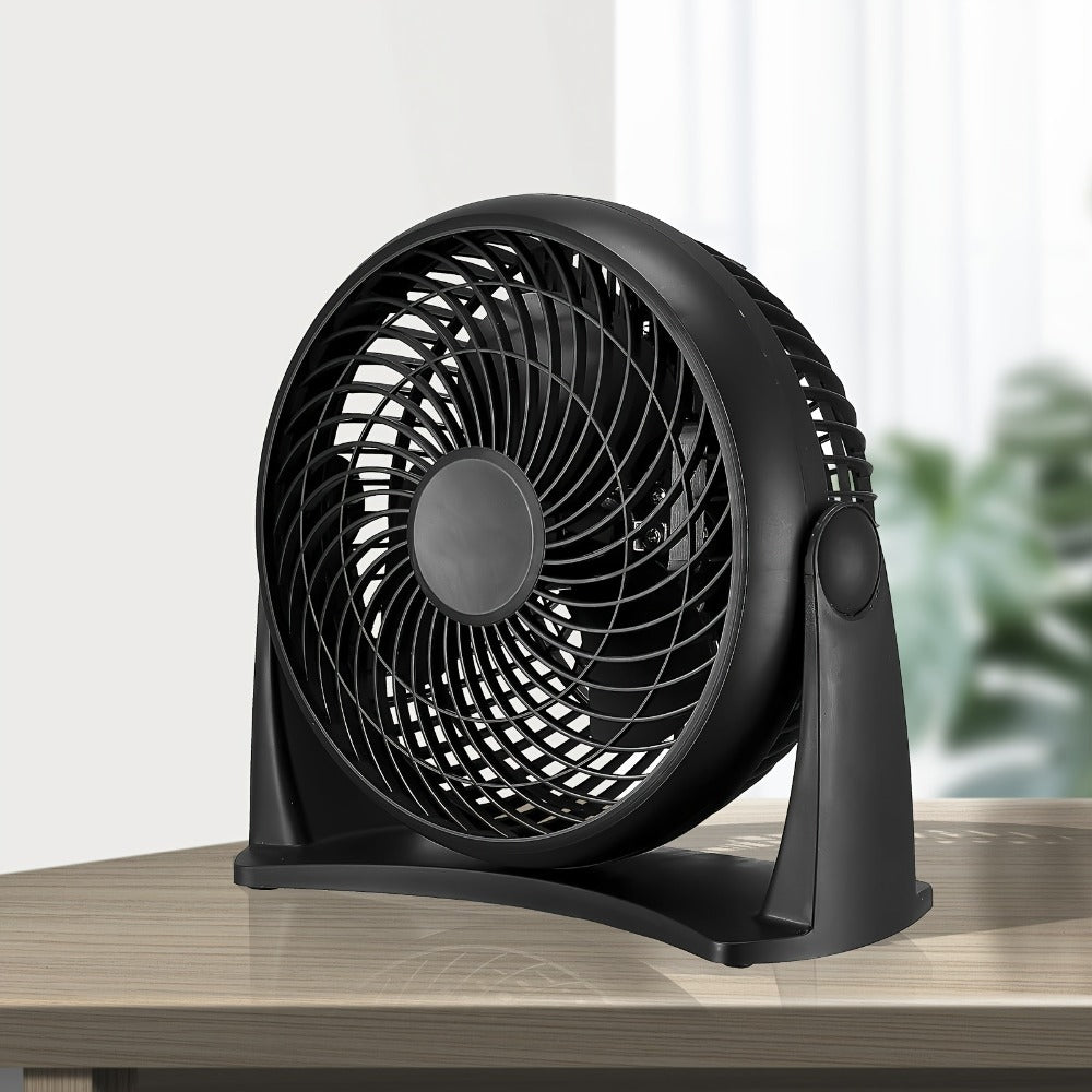 Turbo Table Fan 8 Inch 3-Speed Quiet Air Circulator, Wall Mountable with Adjustable Tilt and Carry Handle, Portable Desktop Fan for Bedroom, Office, Living Room and Home Cooling