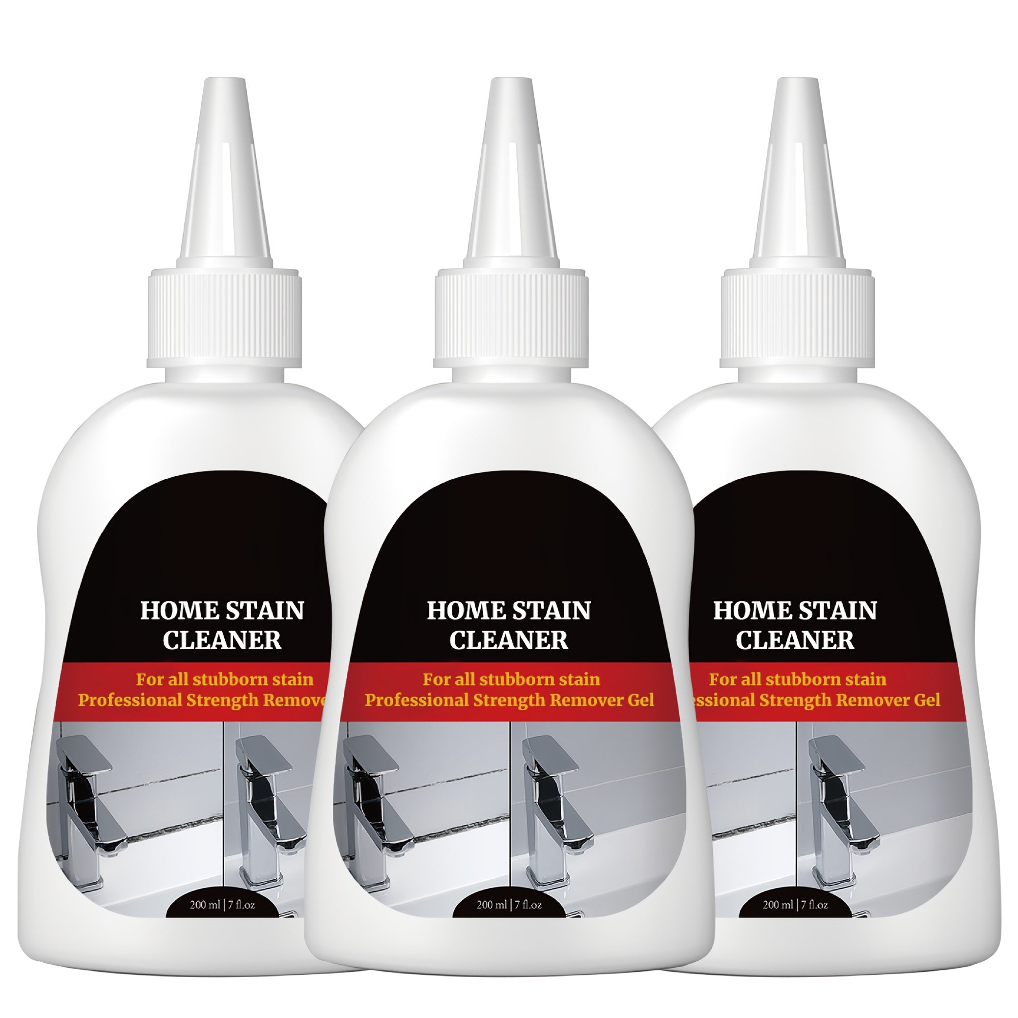 Black Stain Cleaner Gel 7 fl oz (200ml), Heavy Duty Cleaning Gel for Washing Machine, Refrigerator, Grout, Sink, Shower, Bathtub, Oven & Dishwasher ¨C Powerful Formula, Safe for Delicate Surfaces, No Harsh Fumes
