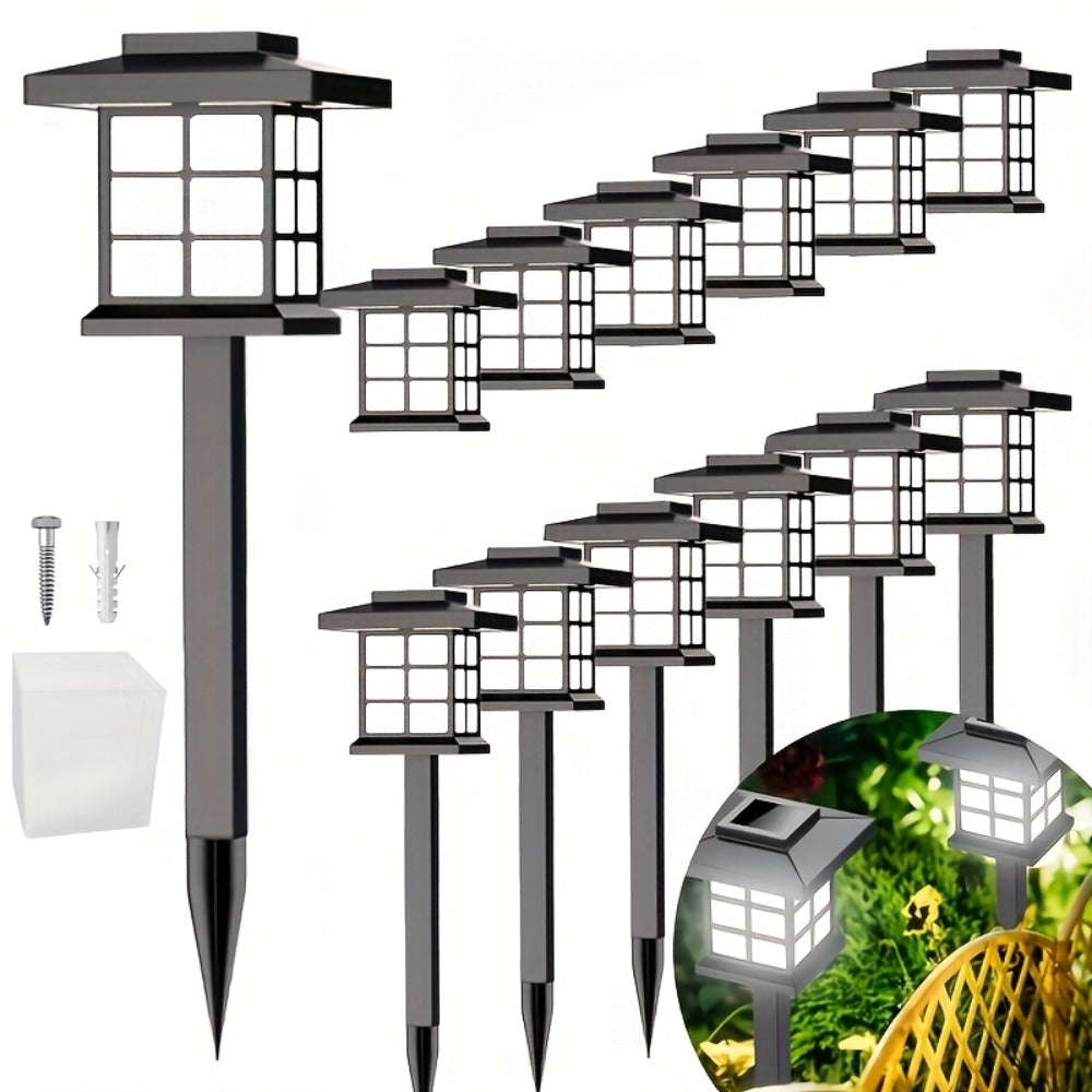 Solar Garden Lights Outdoor Waterproof Landscape Pathway Lights Solar Powered LED Stake Lights for Yard Patio Walkway Holiday Decor Warm White Colorful
