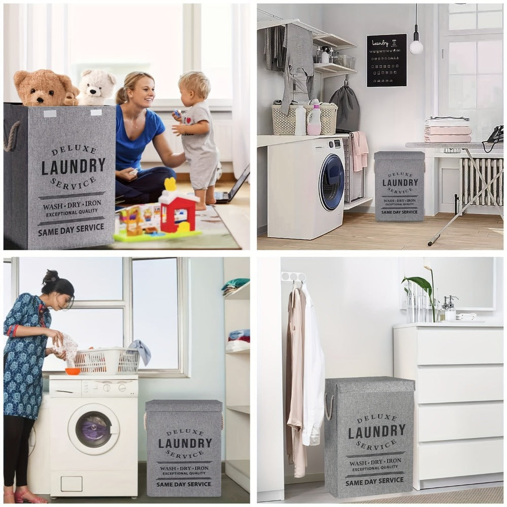 Collapsible Laundry Hamper with Lid ¨C 22.45 Gallon Large Foldable Laundry Basket Bin for Clothes, Bedroom Organizer & Toy Storage ¨C Black, Gray, 1-Pack & 3-Pack Options