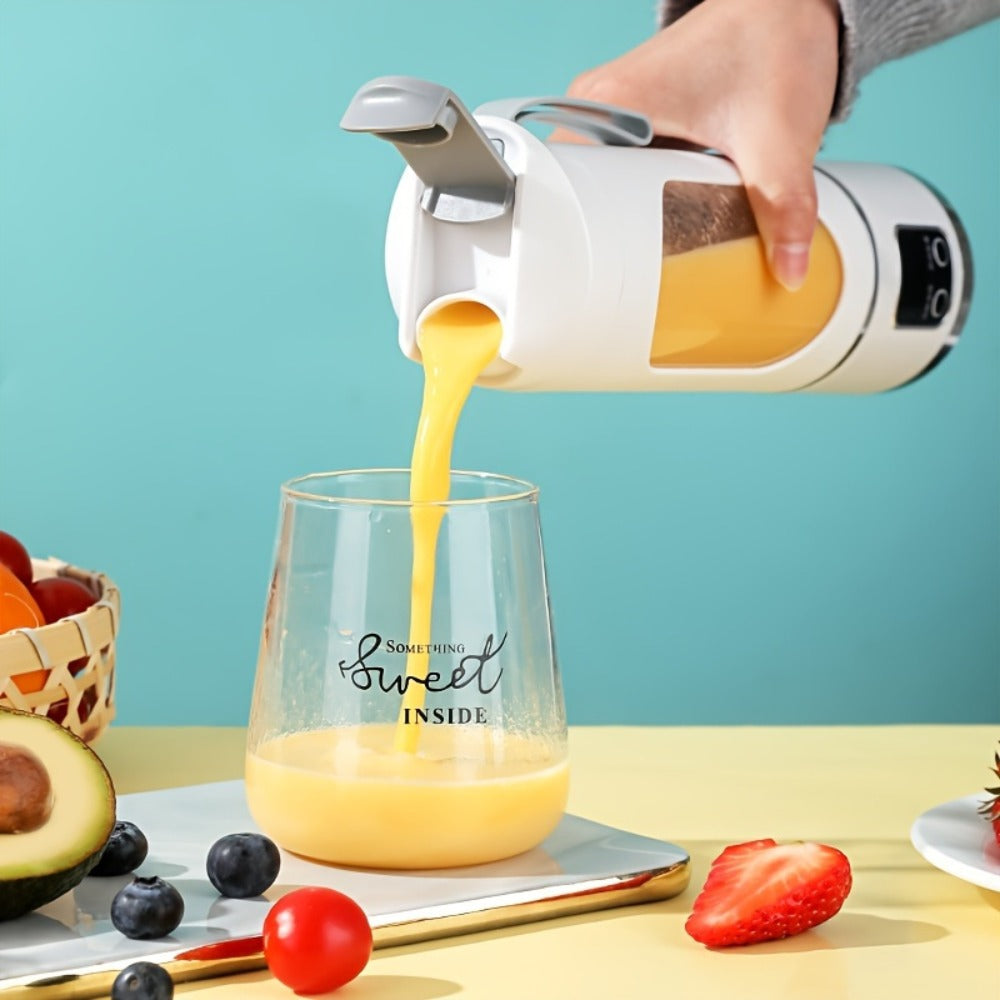 Portable USB Rechargeable Blender with LED Display ¨C 15oz Personal Smoothie Blender for Shakes, Milkshakes & Fresh Juice, Compact Mini Blender for Home Gym Office & Travel, BPA-Free Cup
