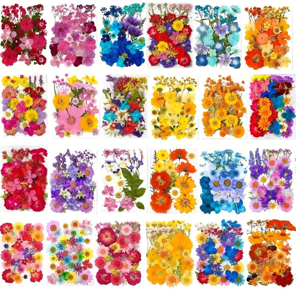 Dried Pressed Flowers Kit 500pcs ¨C Natural Real Flower Petals & Leaves for Resin Art, Nail Art, Jewelry Making, Scrapbooking, Phone Case Decor, Candle Making & DIY Floral Crafts