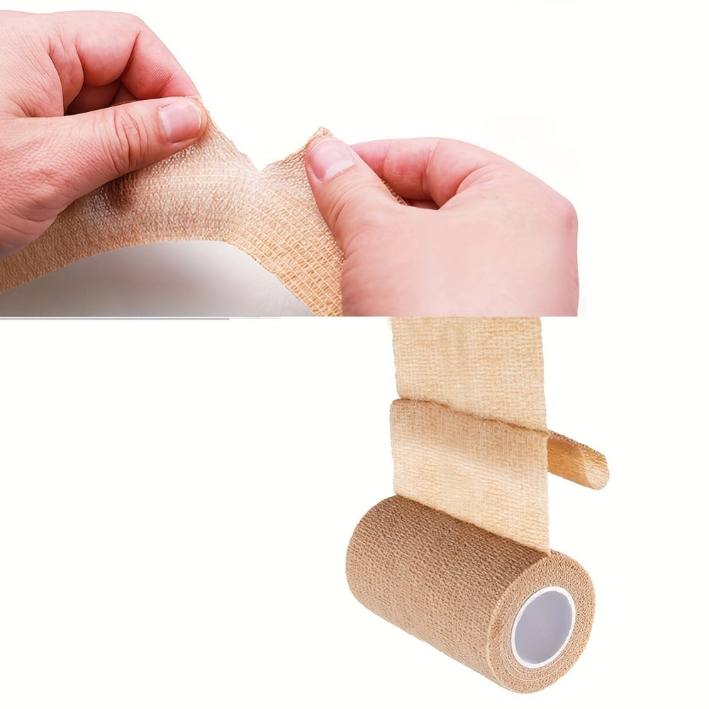 Self Adhesive Bandage Wrap 4 Inch x 5 Yards Cohesive, 6 Rolls Non-Woven Self-Sticking Athletic Tape for Ankle Knee Wrist Sprains, Breathable Elastic First Aid Medical Wrap Elbow Support