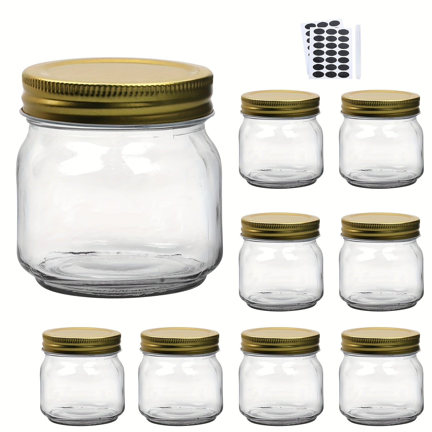 Mason Jars 8oz Glass Jars with Lids ¨C 9/18/27/36 Pack Regular Mouth Canning Jars for Storage, Spices, Jelly, Jam, Honey & Caviar | Dishwasher Safe Spiral Lid Kitchen Storage Containers Set