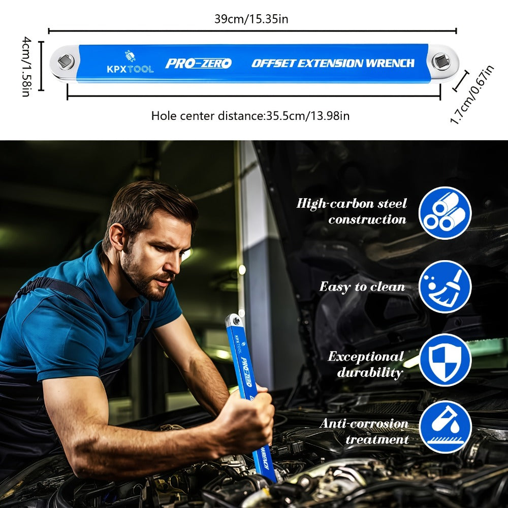 Ratchet Wrench Set 2-in-1 Multi-Function Offset Extension | 1/2¡± 1/4¡± 3/8¡± Square Head Adapters | 180¡ã Swivel High Torque Non-Slip Handle | Durable Metal Automotive Repair Hand Tool