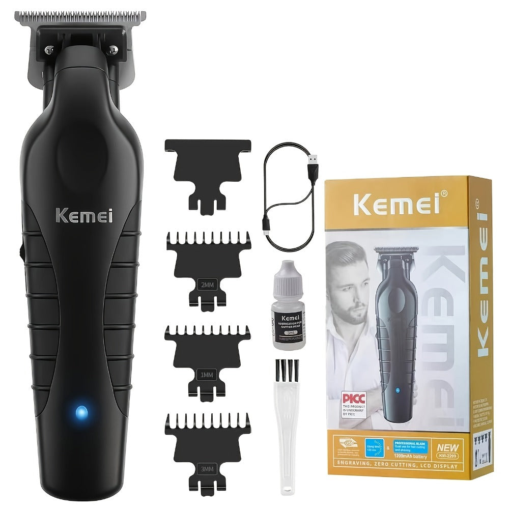 USB Rechargeable Hair Clipper KM-2299 Professional Electric Hair Trimmer Oil Head Fade Carving Clipper for Men Barber Salon