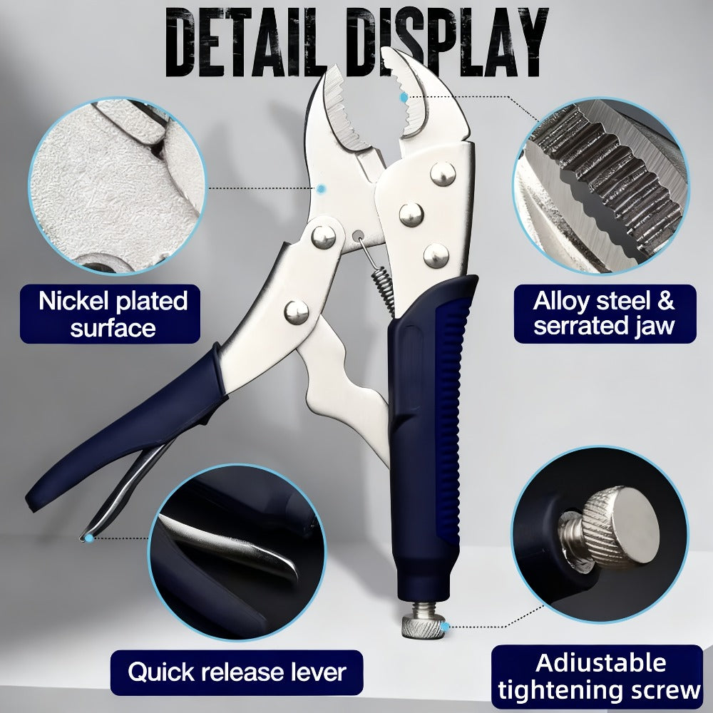 Pliers Set 6-Piece ¨C Needle Nose, Curved & Locking C-Type Pliers, 5¨C10 Inch Sizes, Versatile Vise Grip Tool Kit for Home Repair, Automotive, Electrical & DIY Projects