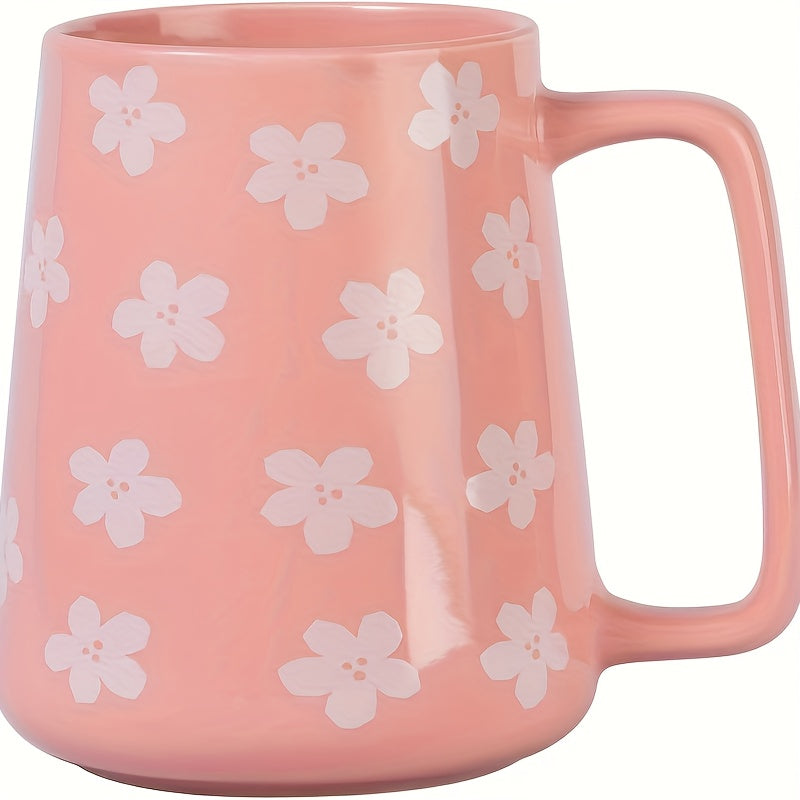 Large Ceramic Coffee Mug 24oz with Big Handle ¨C Microwave & Dishwasher Safe Extra Large Tea Cup | Colorful Conical Mug for Office Home Travel Gift in Green Pink Violet Blue