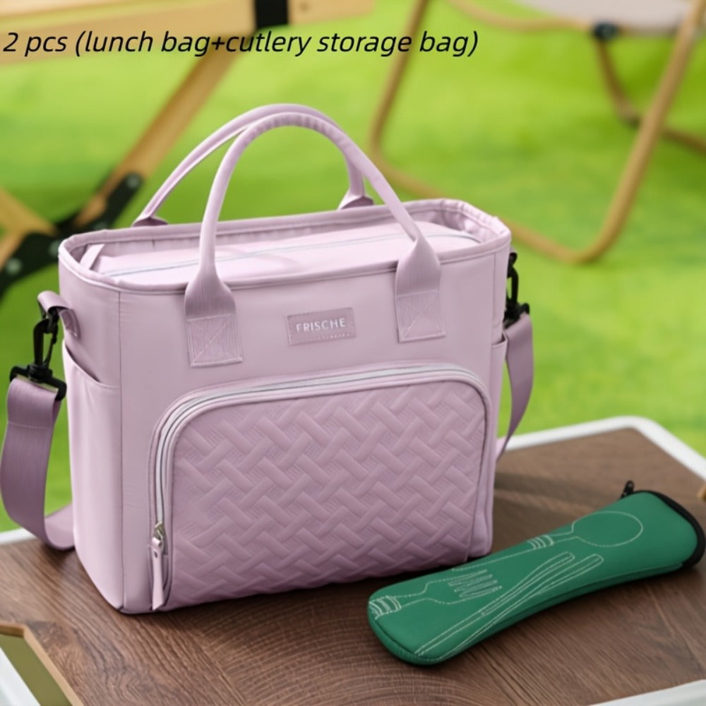 Insulated Lunch Bag Extra Large 11L Thermal Tote with Adjustable Shoulder Strap and Handle Hot Cold Food Carrier Beach Cooler Bag for Outdoor Picnic Work in Black Purple Green Grey