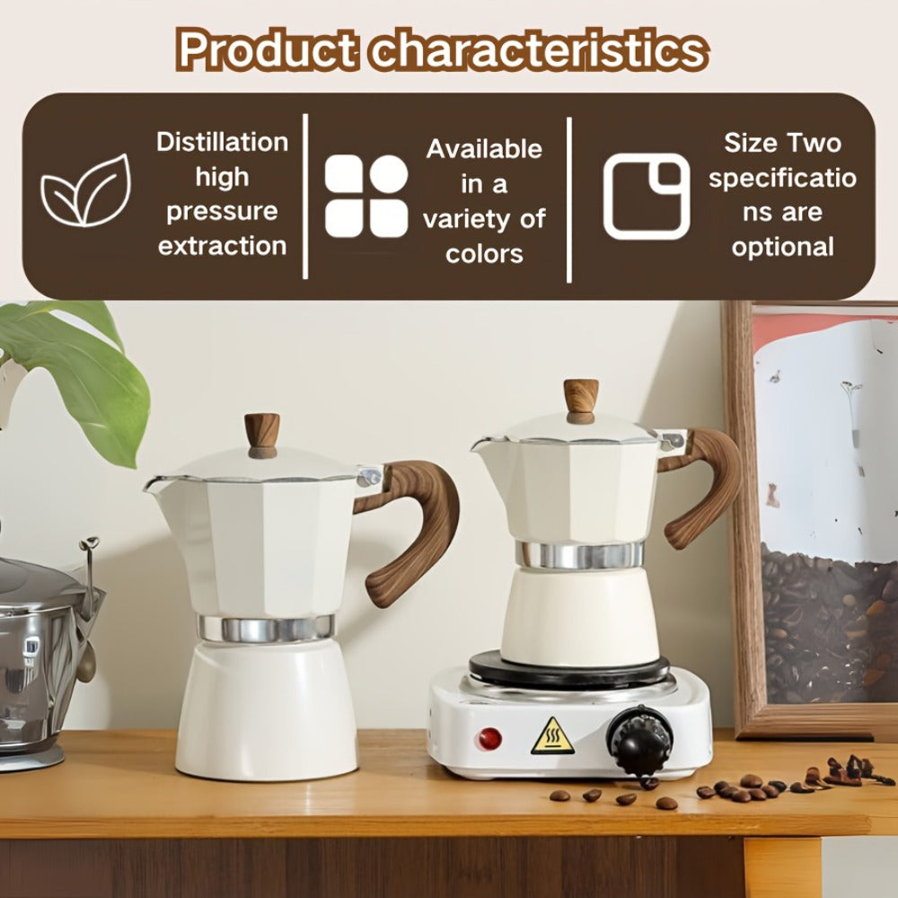 Moka Pot Stovetop Espresso Maker 150ml Classic Aluminum Italian Coffee Pot for Home Brewing Camping Cuban Cafe Style Easy to Use and Clean Multiple Colors Available