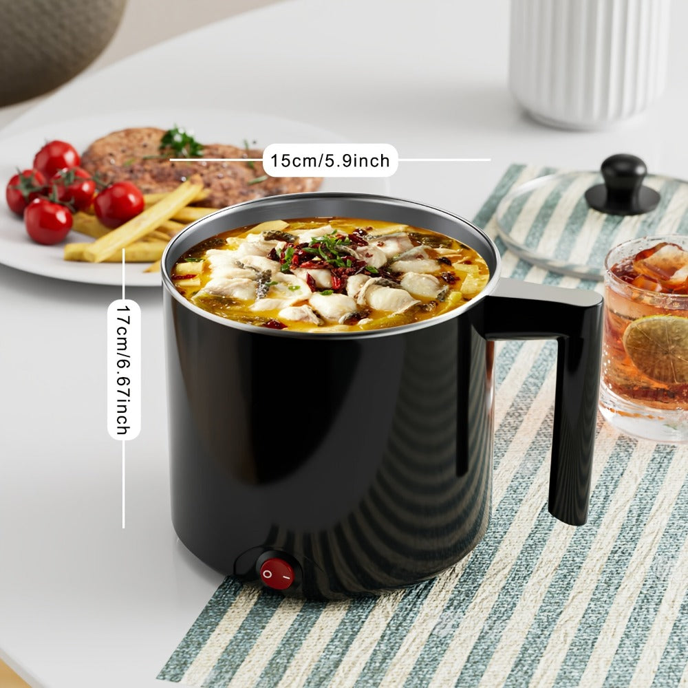 Electric Hot Pot 1.5L Non-Stick Saucepan ¨C Portable Mini Electric Cooker for Noodles, Pasta, Eggs, Steak & Ramen | Fast Heating, Dorm & Travel Friendly
