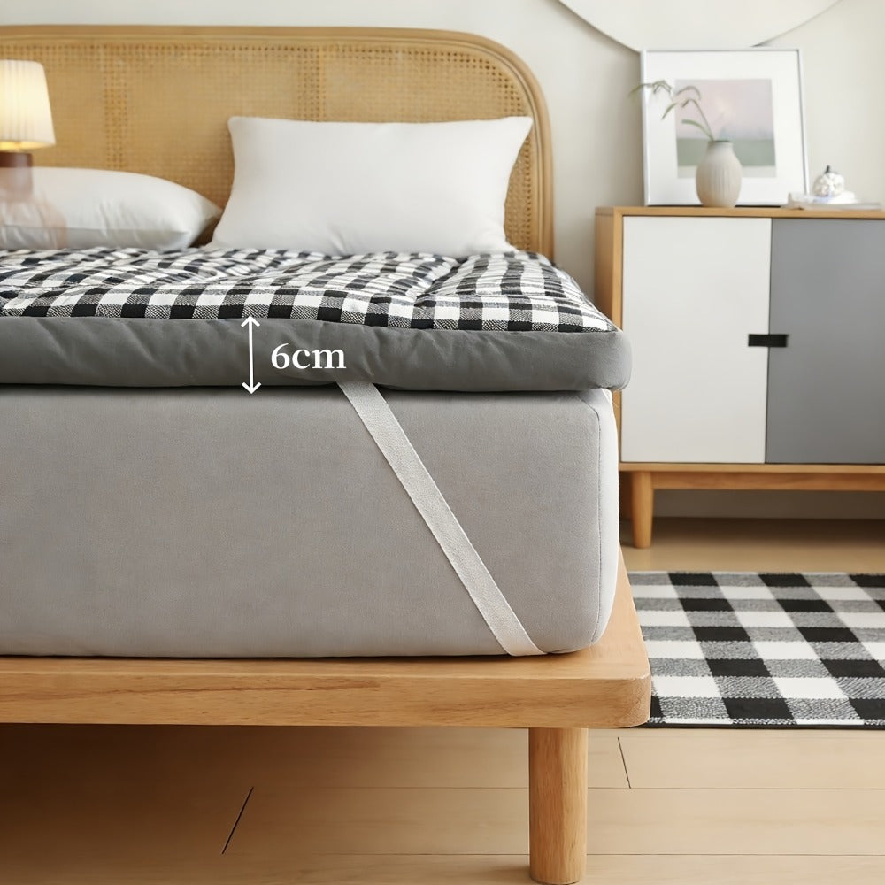 Quilted Mattress Topper Fluffy Flannel Bubble ¨C Breathable Fiber Fill Foldable Sleeping Pad 2.36¨C3.15¡± Thick for Twin Full Queen King Bed