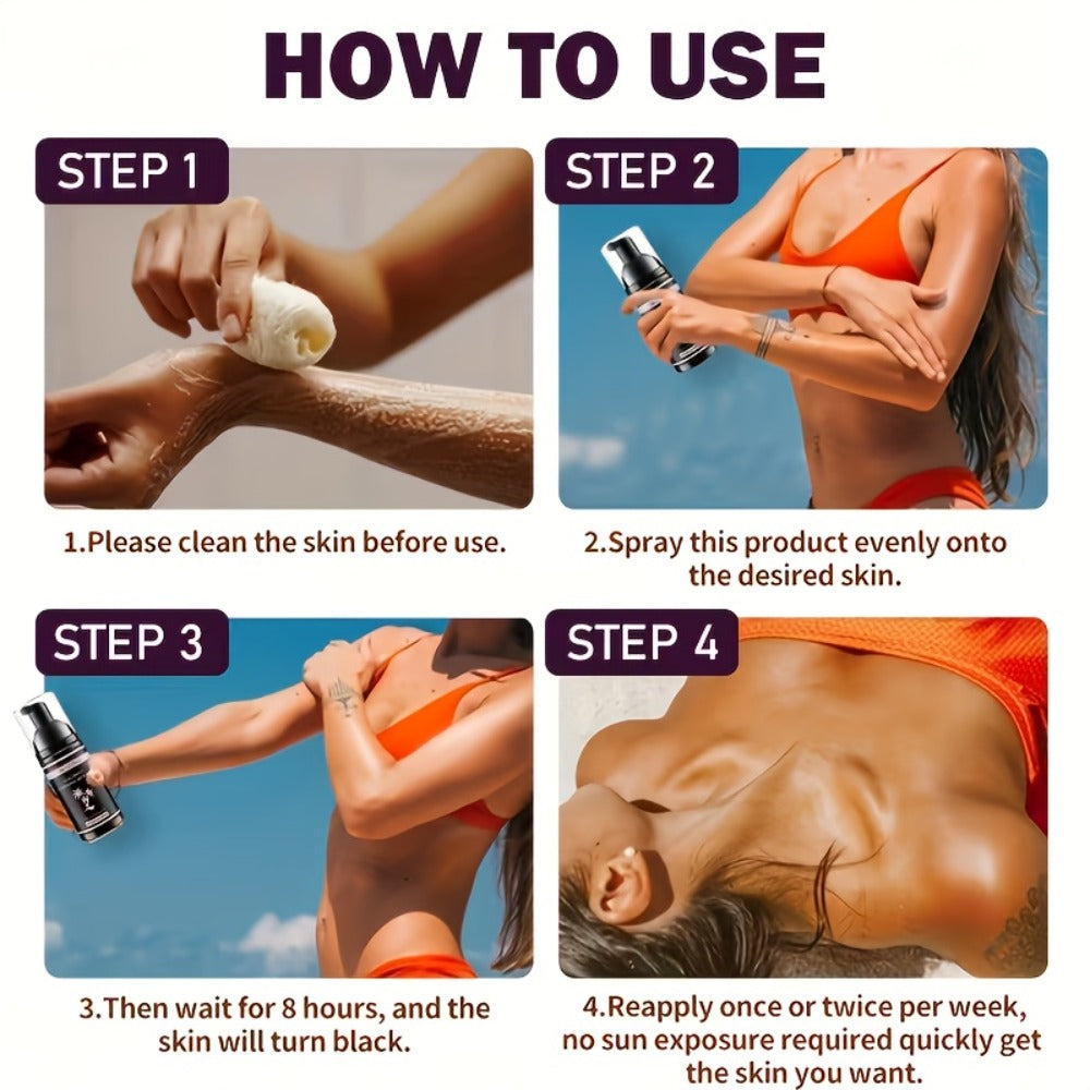 Sunless Tanning Mousse with Applicator Glove 60ml ¨C Natural Plant Ingredients Self Tanner Bronzing Set, Gradual Buildable Color for Even Light Beige Tan, Streak-Free Sunless Tanner for Body