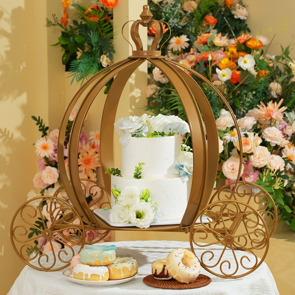 Cinderella Pumpkin Carriage Cake Stand 25 Inch - Princess Wedding Centerpiece Decoration for Bridal Shower Birthday Sweet 16 Baby Shower Party